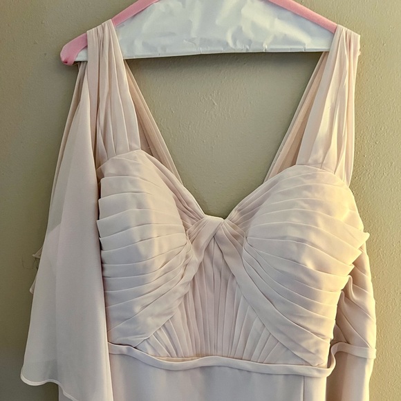 Azazie Blush Pink Chiffon Plus Size Bridesmaid Dress - Picture 2 of 10